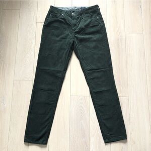 Adriano Goldschmied The Stevie Ankle Corduroy Pants Slim Straight in Dark Green